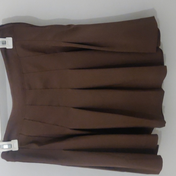 Brown Pleated Skirt - Picture 2 of 3